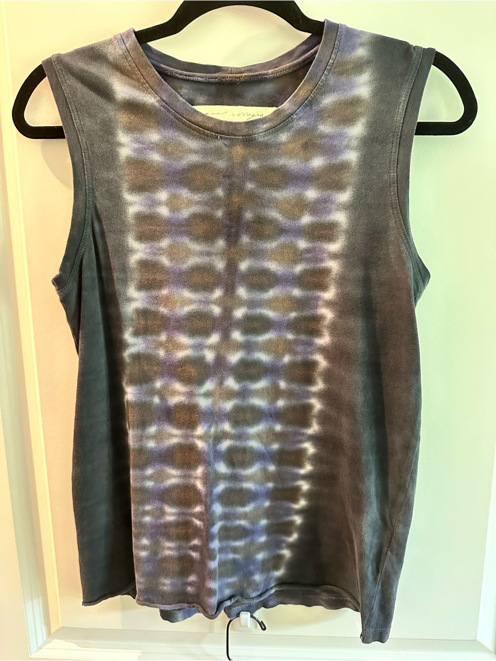 Raquel Allegra Tie-Dye Sleeveless Tank - Blue, Gray, White